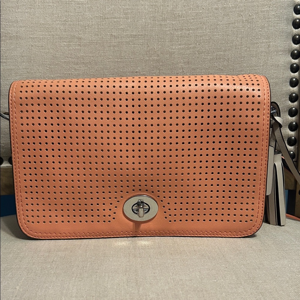 Coach Coral Perforated Leather Crossbody Bag